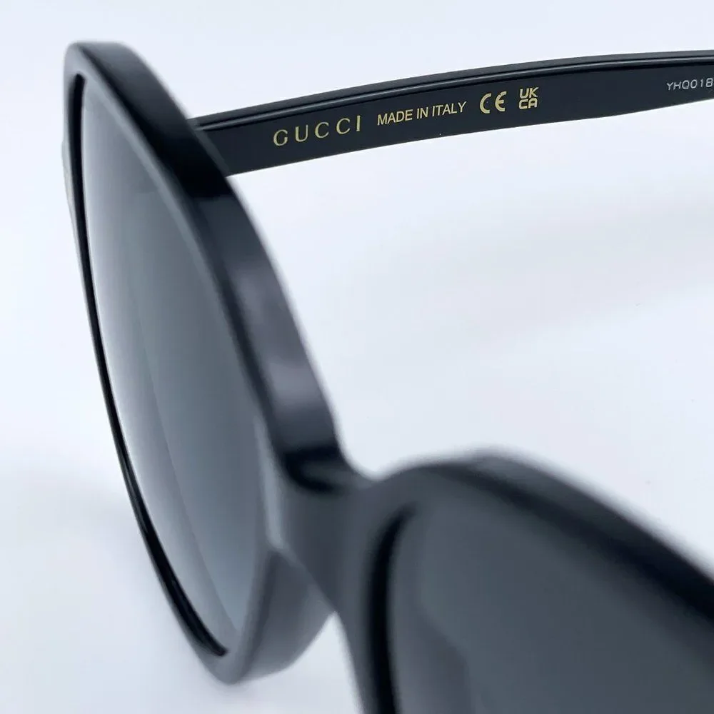 NEW Gucci GG0092S 001 Black Grey Gradient Oval Women Sunglasses